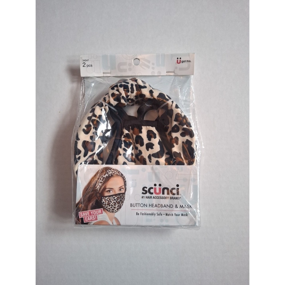 Scunci Girls Headband & Mask Cheetah 2‎ piece